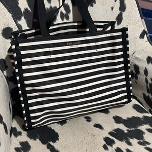 kate spade Black and White Striped Tote